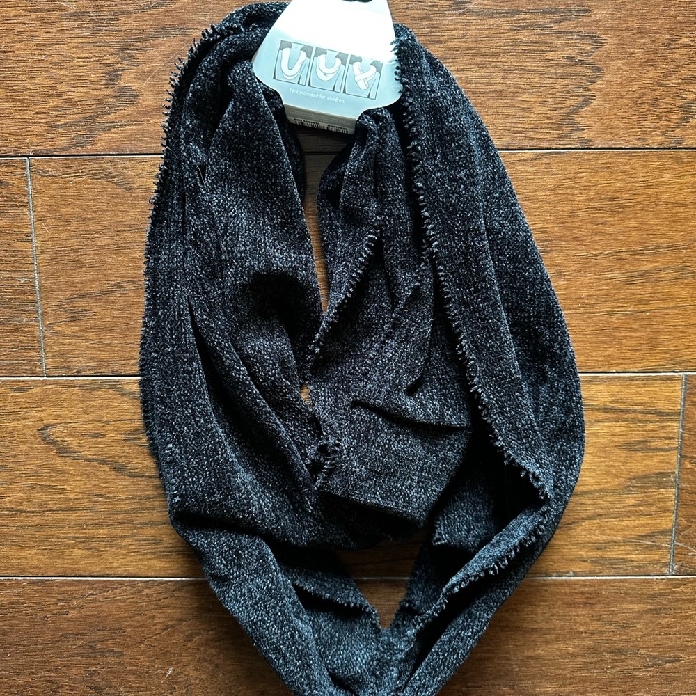 Black Fringe Infinity Scarf
